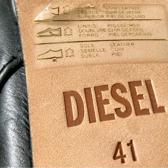 Diesel Melrose Sydney Double Buckle Leather Booties Platform Heel Boots 41 / 10 - Picture 11 of 11